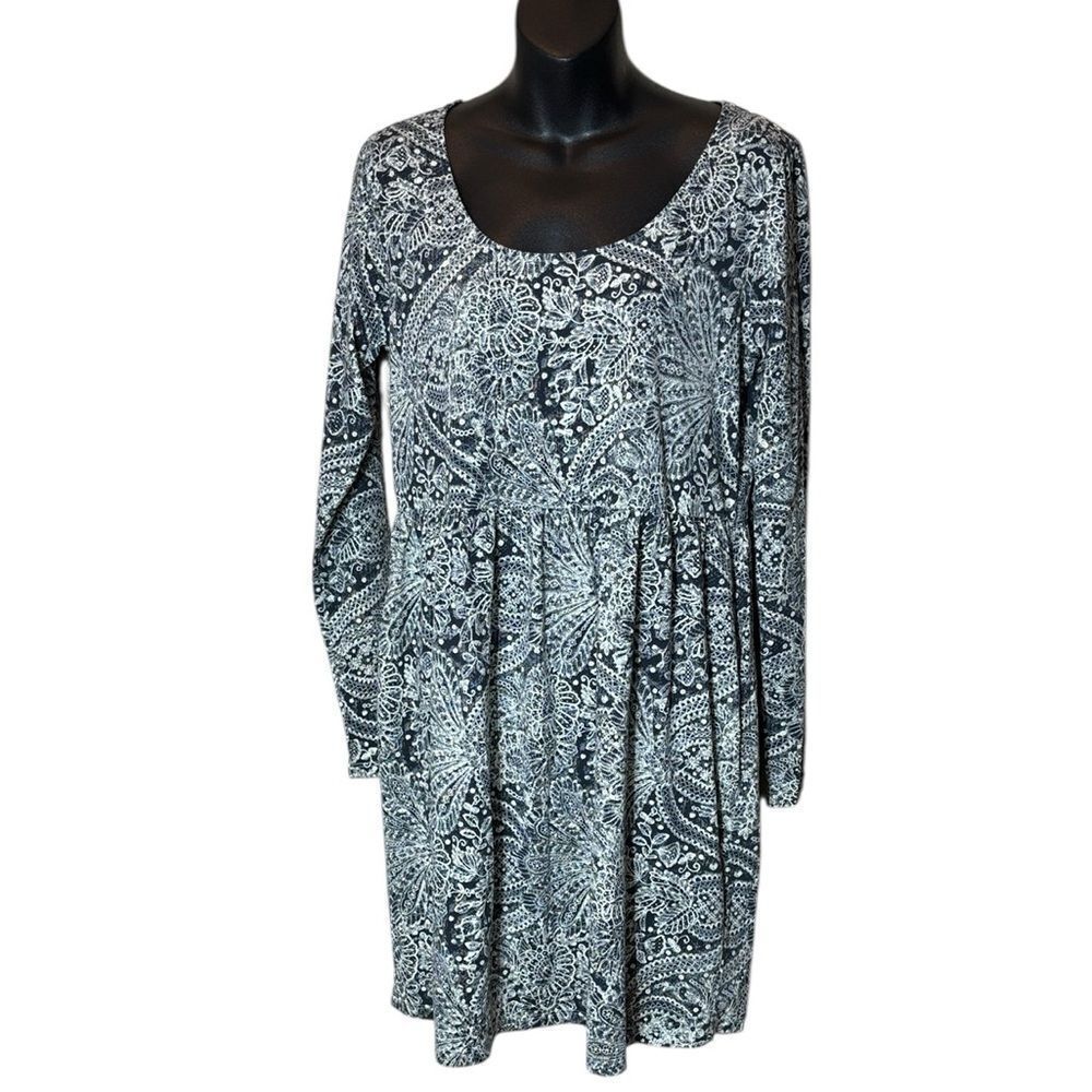 Peruvian‎ connection women’s medium 100% pima cotton floral long sleeve dress